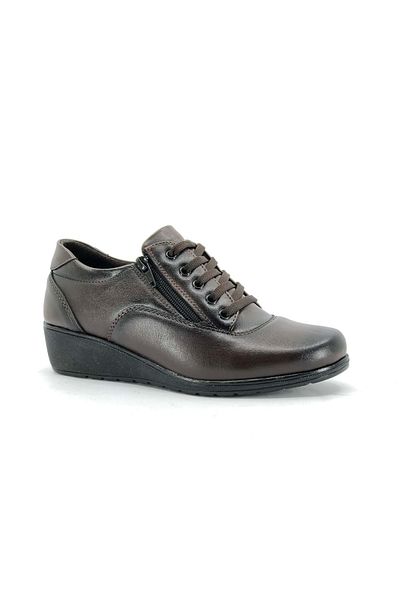 Kids Club Shoes Berfilla Zippered Oxford Classic Women's Shoes BROWN