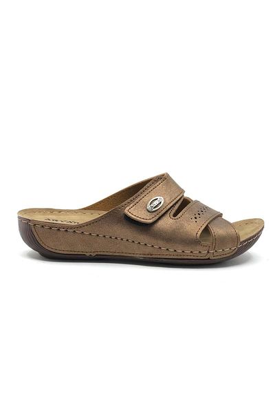 Kids Club Shoes Aryan 54-483 Γυναικείες Ορθοπεδικές Παντόφλες ΧΑΛΚΙΝΟ