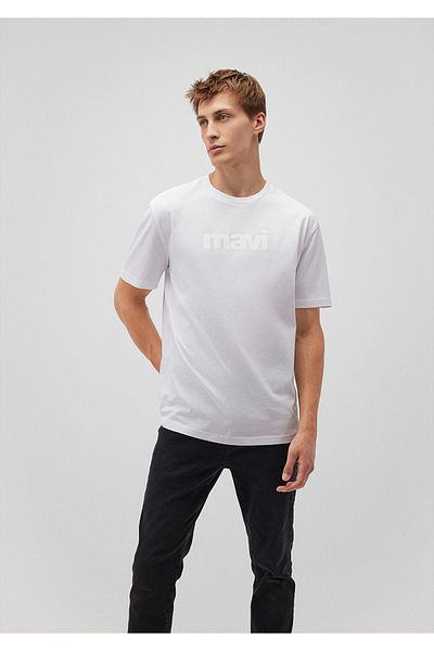 Mavi Weißes T-Shirt mit Logo-Print, lockere Passform 0611807-620