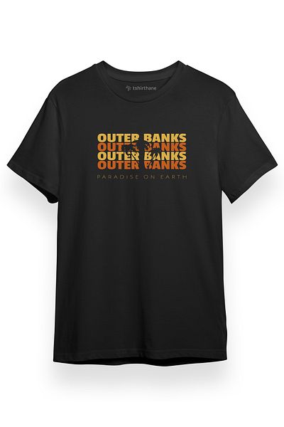 Tshirthane Ανδρικό μπλουζάκι Outer Banks Jj Pelican Marina μαύρο κοντομάνικο