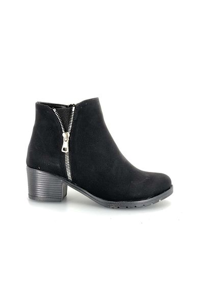 Kids Club Shoes Mehtap Daily Γυναικείες Μπότες με διπλό φερμουάρ ΜΑΥΡΟ