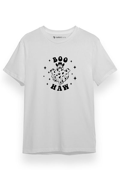 Tshirthane Ανδρικό μπλουζάκι Boo Haw White με κοντό μανίκι