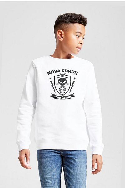 Tshirthane Hanorac alb pentru copii Nova Corps Flerken Squadron 2ip