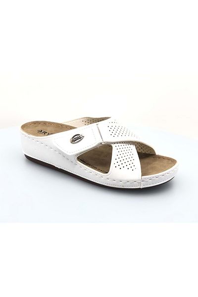 Kids Club Shoes Aryan 09-376 Γυναικείες ορθοπεδικές παντόφλες ΛΕΥΚΕΣ