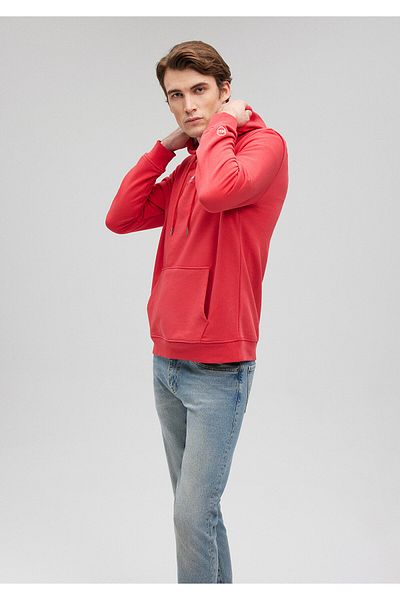 Mavi Hooded Printed Red Sweatshirt 0s10077-70471