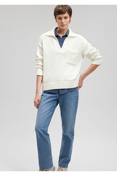 Mavi Beige Sweater with Pocket Polo Neck Standard1710443-80194