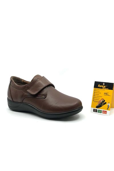 Kids Club Shoes Forex Dr.Tavsiyeli (Bunyon) 100% Genuine Leather Women's Velcro Shoes BROWN
