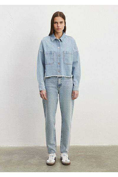 Mavi Koszula Willow 90s Light Jean o kroju Crop/Short Cut 1210244-86442