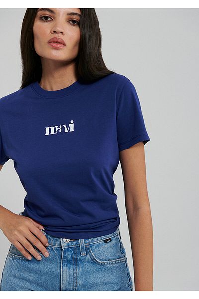 Mavi Bedrucktes marineblaues T-Shirt Regular Fit / Regular Fit1612241-70722