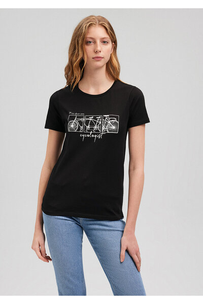 Mavi Ποδήλατο εμπριμέ μαύρο T-shirt Slim Fit / Slim Fit1612217-900