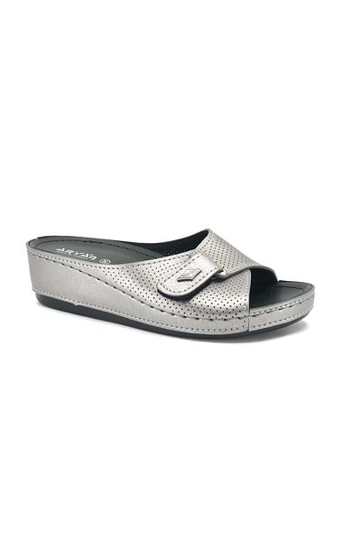 Kids Club Shoes Aryan 09-701 Ορθοπεδικές Γυναικείες Παντόφλες PLATINUM