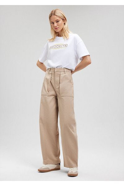 Mavi Wide Leg Beige Trousers1010638-86596