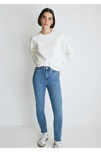 Mavi Pantaloni blugi indigo în formă de stea aurie101077-86789