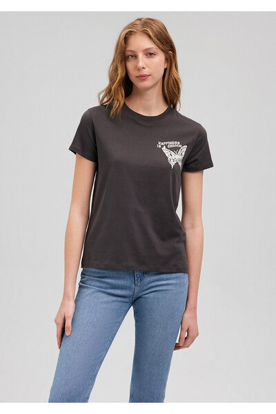 Mavi Μπλουζάκι ανθρακί με στάμπα πεταλούδας Slim Fit / Slim Fit1612210-70087