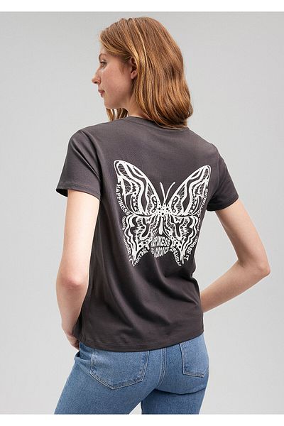 Mavi Butterfly Printed Anthracite T-Shirt Slim Fit / Slim Fit1612210-70087