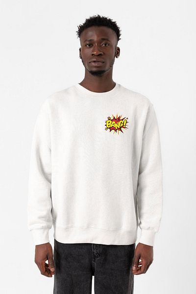 Tshirthane Λευκό ανδρικό φούτερ με λογότυπο Big Bang Theory Bang
