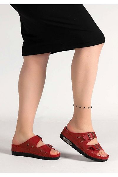 Kids Club Shoes Aryan 07-043 D.r Προτεινόμενες Ορθοπεδικές Γυναικείες Παντόφλες ΚΟΚΚΙΝΟ