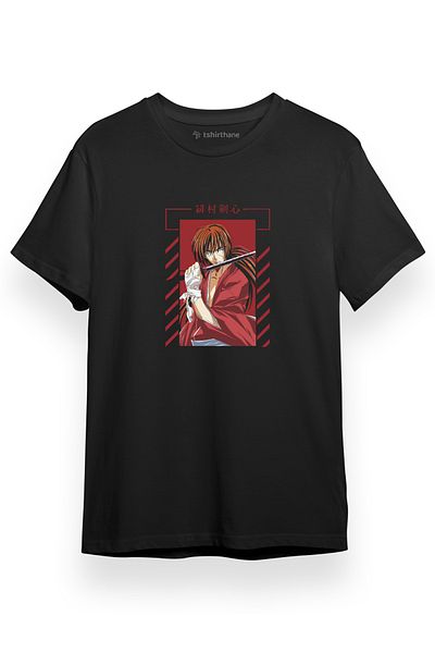 Tshirthane Ανδρικό μπλουζάκι Rurouni Kenshin Killer Μαύρο κοντομάνικο