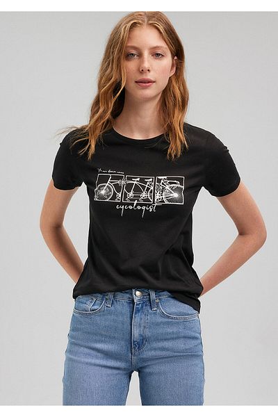 Mavi Ποδήλατο εμπριμέ μαύρο T-shirt Slim Fit / Slim Fit1612217-900