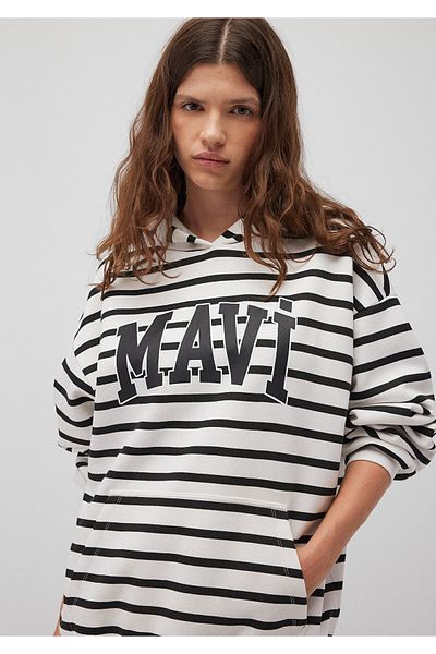 Mavi Weißes Sweatshirt mit Logo-Aufdruck - 1s10118-84603