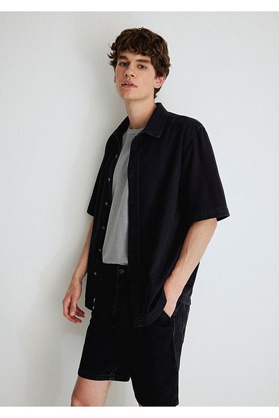 Mavi Benson Casual σκούρο γκρι τζιν πουκάμισο Oversize / Φαρδιά κοπή0210220-87154