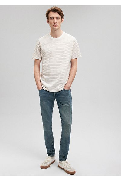 Mavi Beige Striped Regular Fit T-Shirt -0611349-70319