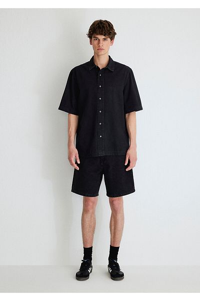 Mavi Benson Casual σκούρο γκρι τζιν πουκάμισο Oversize / Φαρδιά κοπή0210220-87154