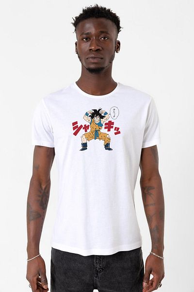 Tshirthane Dragon Ball Z Anime Angry Goku Λευκό ανδρικό μπλουζάκι ποδηλασίας