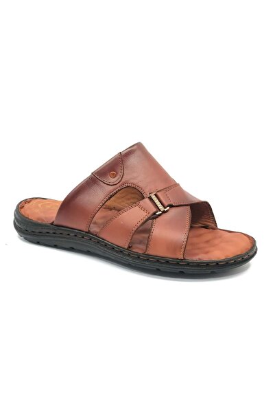 Kocamanlar Ayakkabı Ανδρικές παντόφλες από γνήσιο δέρμα πλήρεις ορθοπεδικές - Soldier 1920 TABA