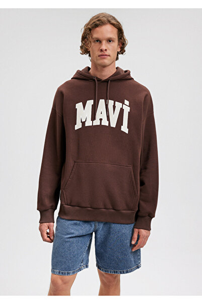 Mavi Hnědá mikina s kapucí s potištěným logem067149-70251