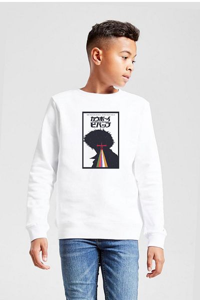 Tshirthane Σε δούμε στο διάστημα Cowboys Minimalist Anime Αφίσα Λευκό Παιδικό Φούτερ 2ip