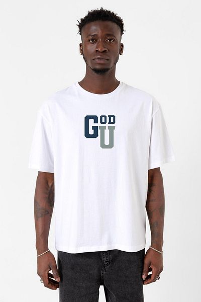 Tshirthane Gen V Godolkin University Συντόμευση Λευκό ανδρικό μπλουζάκι μεγάλου μεγέθους