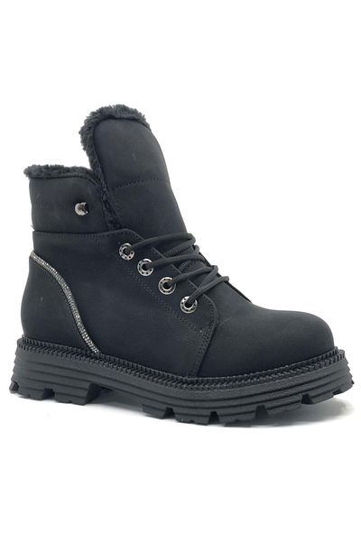 Kids Club Shoes Asian Back Stone Thetalay Boots Γυναικείες Μπότες ΜΑΥΡΟ