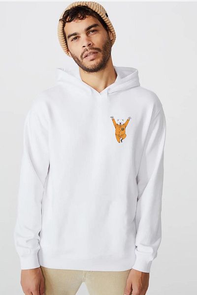 Tshirthane Φούτερ One Piece Anime Bepo White Ανδρικό φούτερ με κουκούλα 3 κορδονιών