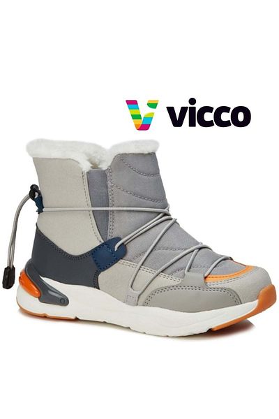 Kids Club Shoes Vicco Pablo Grey Orthopedic Kids Snow Boots - Phylon Rubber Sole