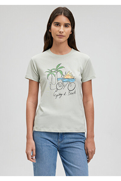 Mavi Πράσινο T-Shirt με στάμπα ποδηλάτου Slim Fit / Slim Fit 1612399 -70150