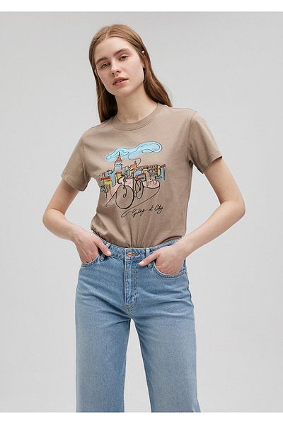 Mavi Brown Slim Fit Bicycle T-shirt - 1612398 -70364