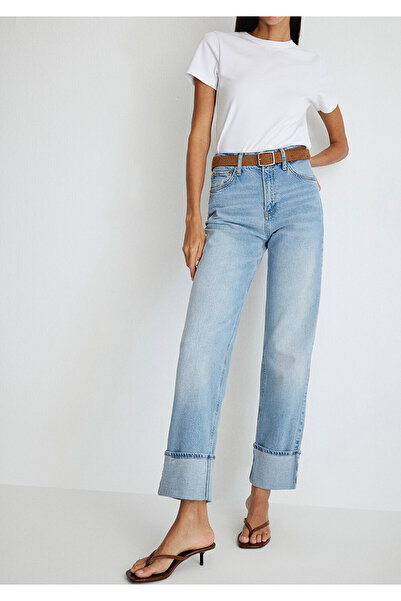 Mavi Pantaloni de blugi albastru deschis din denim Savannah - Cuffed Classic, Misty 1010640 -88000