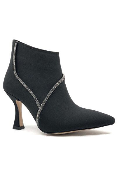 Kocamanlar Ayakkabı Feles V Жіночі черевики з відкритою п'ятою та декольте з атласу, чорні