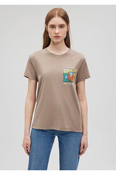 Mavi Μπλουζάκι καφέ Slim Fit Cat Printed T-Shirt -1612402-70364