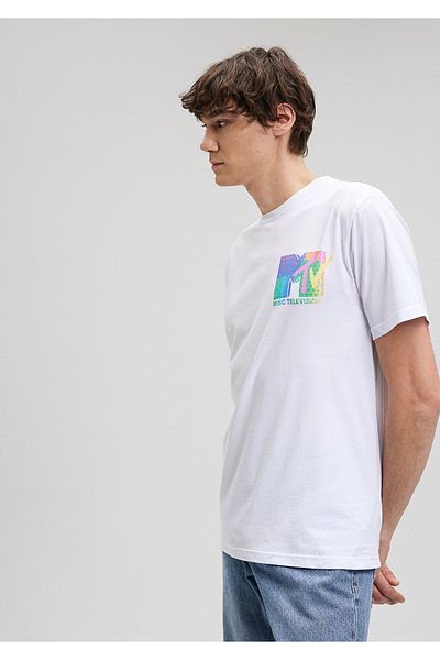 Mavi Λευκό μπλουζάκι με στάμπα MTV - Loose Fit 0612046 -620