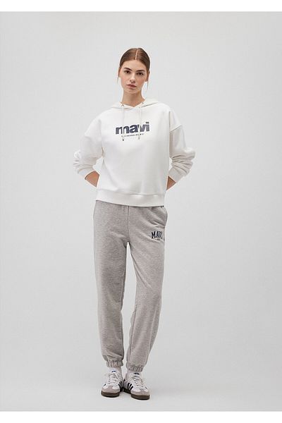 Mavi Graue Jogginghose mit Logo-Print1010757-82816