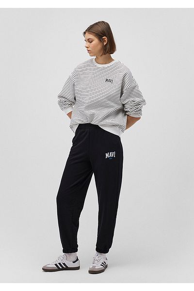 Mavi Schwarze Jogginghose mit Logo-Print1010757-900