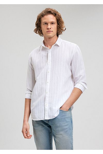 Mavi Λευκό πουκάμισο σε συνδυασμό με ρίγες Slim Fit / Slim Fit0210834-620