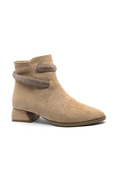 Kids Club Shoes Ασιατικές γυναικείες μπότες με κοντό τακούνι TEN-SUEDE