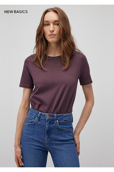 Mavi Lila Basic-T-Shirt mit Rundhalsausschnitt, normale Passform/normale Passform 1612699 -70260