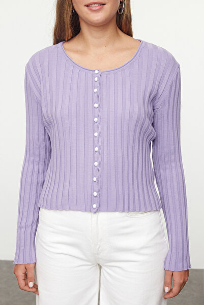 Trendyol Collection Knitwear Lilac Cardigan - Button Detailed, Twoaw25Hi00088
