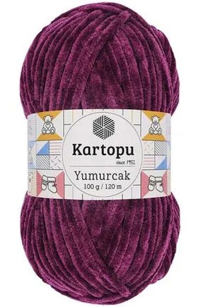 Kartopu K726 Μοντέλο Yumurcak Velvet Πλεκτό Χειροποίητο - Σχοινί Δαμάσκηνο