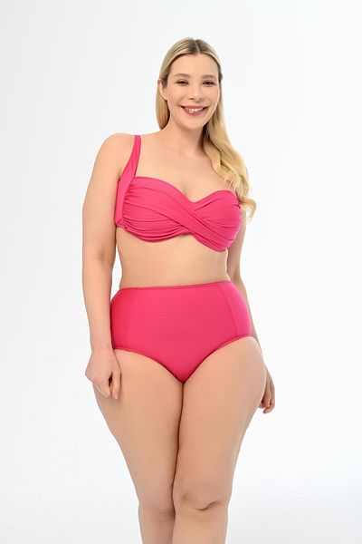 Hot pink plus size swimsuits top