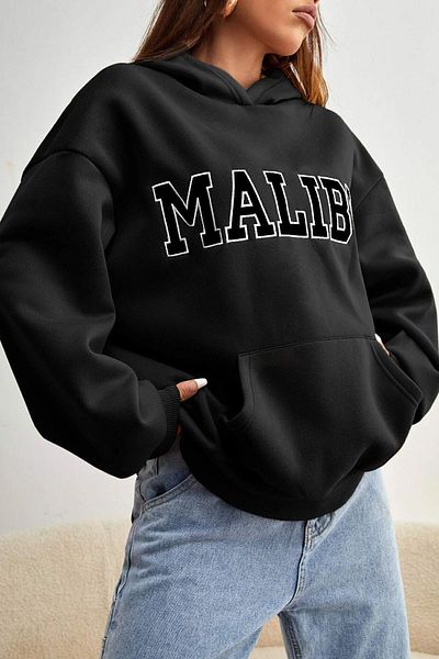 uyguntarz Unisex oversize mikina s potiskem Malibu
